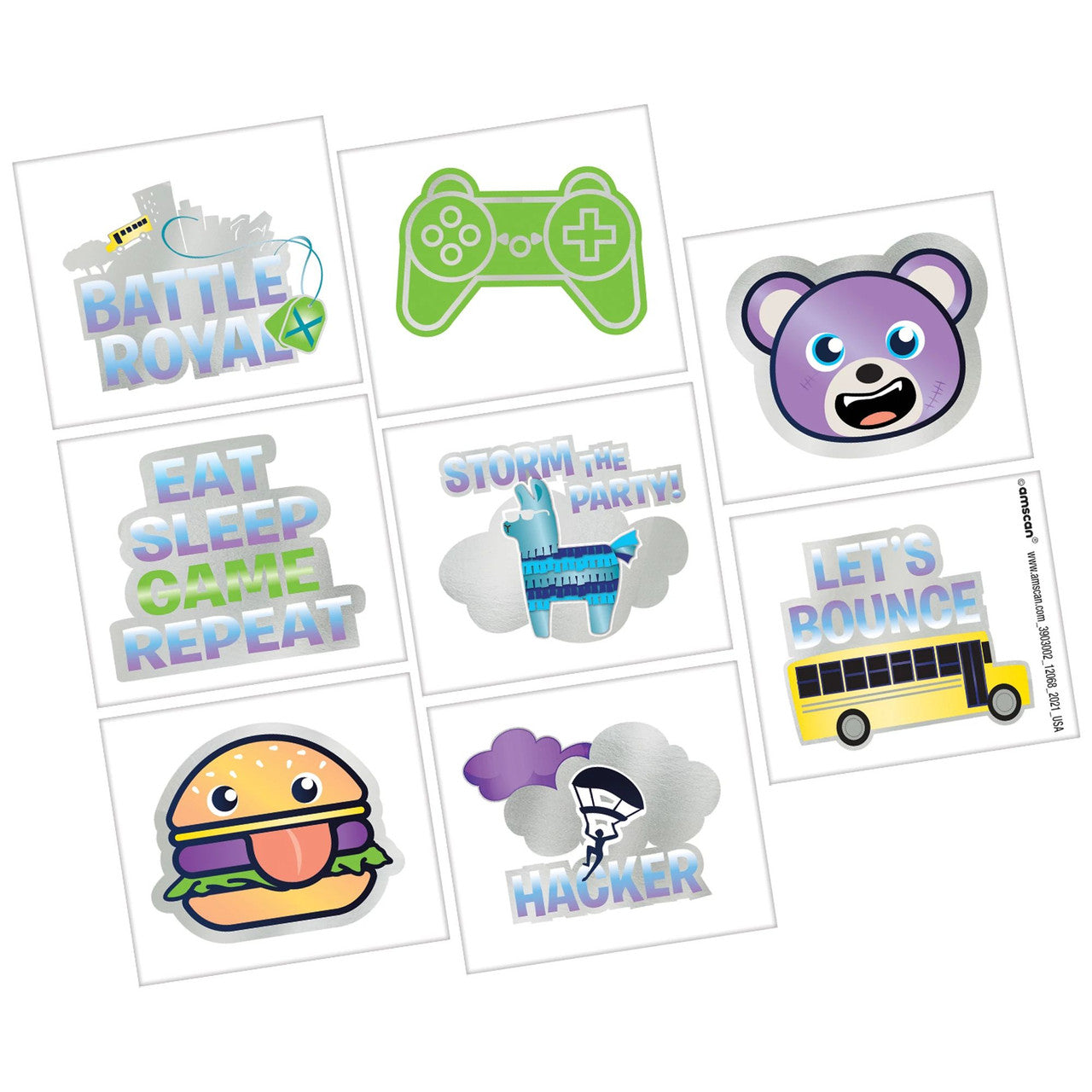 Battle Royal Temporary Tattoos Party Favors