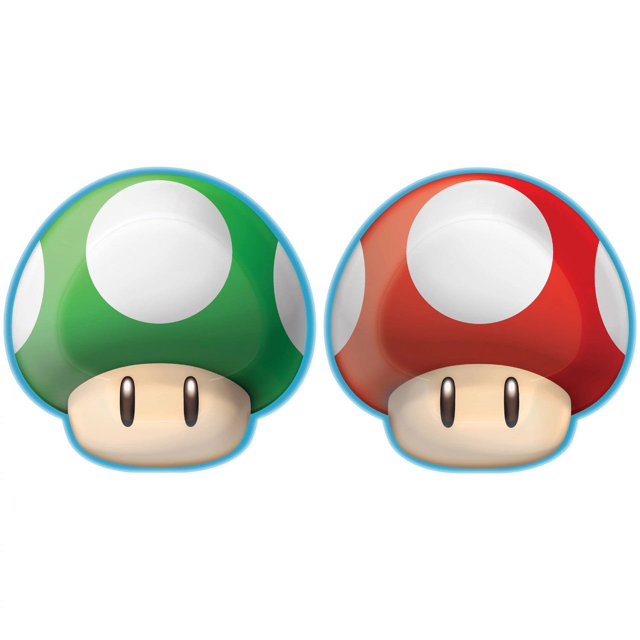 cute mushroom shaped mario bros. dessert plates