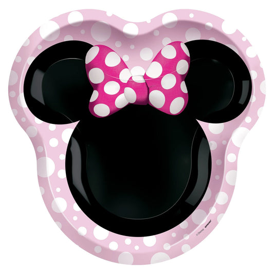 Minnie Mouse Shaped Classic Birthday Dinner Plates 8 Pack