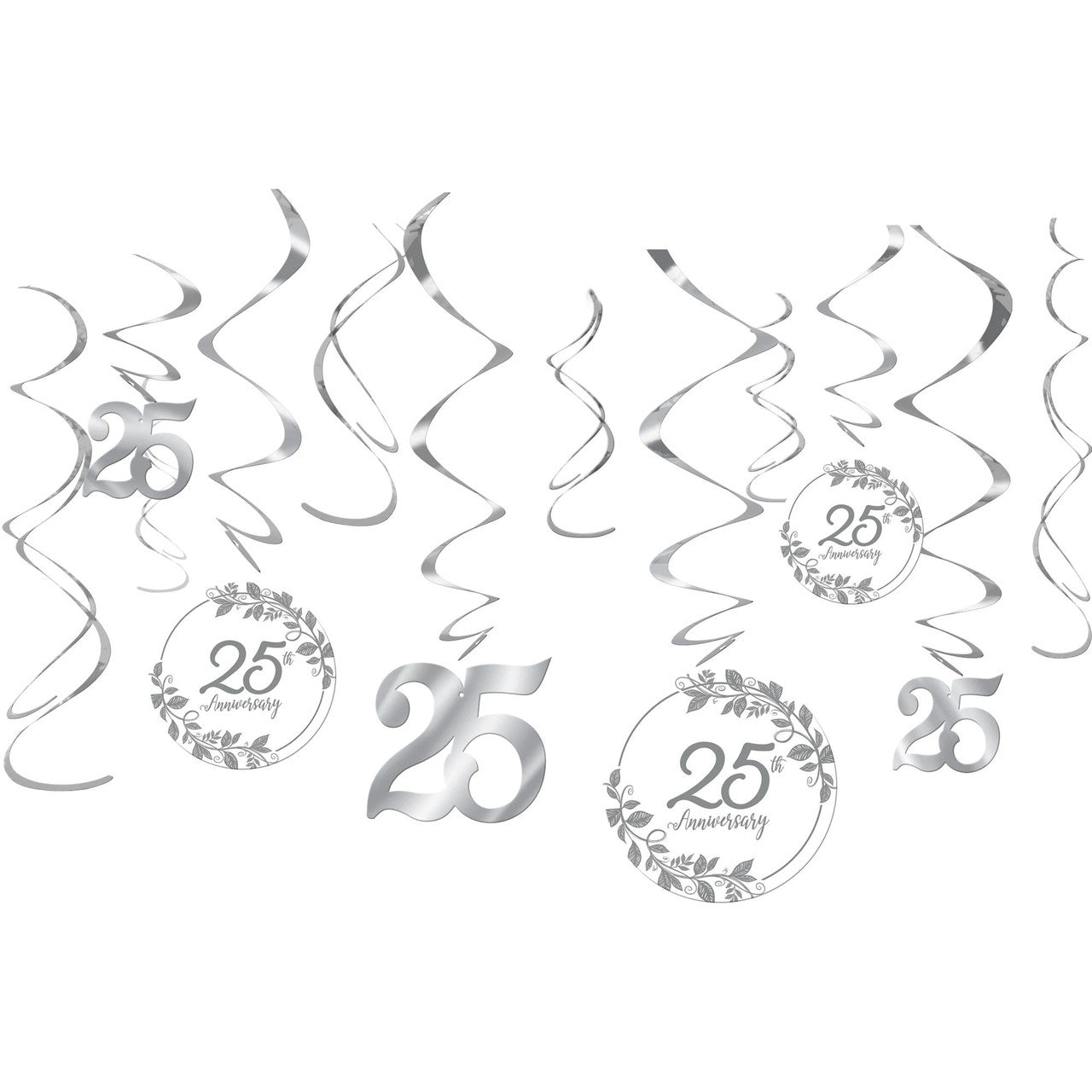 25th anniversary party decoration whirls