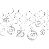 25th anniversary party decoration whirls