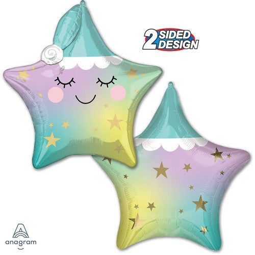 Anagram 25" Sleepy Star Pastel Multi Balloon Foil Balloon
