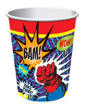 Superhero Comic Beverage Paper Drink Cups Birthday Party Decor Tableware 8pc/pk
