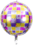 16" Disco Ball Purple Yellow Sphere Balloon