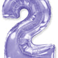40" Lilac Number 2 Foil Balloon Flexmetal
