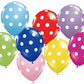 Polka Dots 12" Latex Balloons Helium Quality Assorted Colors 8pk