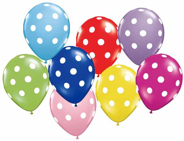 Polka Dots 12" Latex Balloons Helium Quality Assorted Colors 8pk