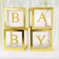 Baby Blocks Shower Gender Reveal Decor Gold