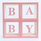 Baby Blocks Shower Gender Reveal Decor Pink