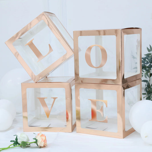 Love Blocks Valentine Decor Rose Gold