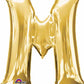 16" Air-Filled Letter "M" Shape Foil Balloon Gold
