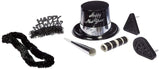 Silver Black Legacy Happy New Year Party Supply Kit Hats Tiaras Horns Leis 10ppl
