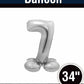 34" Silver Standing Number 7 Balloon Air-Fill ONLY