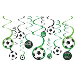 Goal Getter Soccer Value Pack Spiral Decorations 12/CT