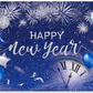 blue silver new year eve banner