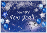 blue silver new year eve banner