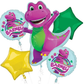 Barney Balloon Bouquet Purple Dinosaur 4 Pieces