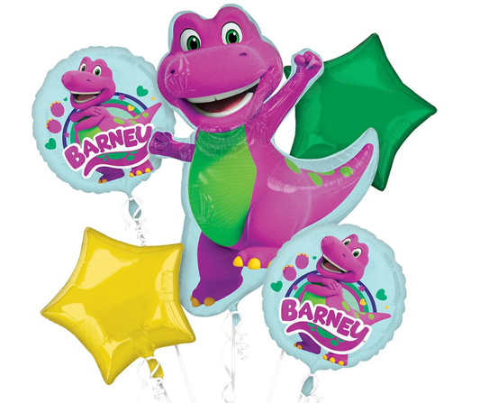 Barney Balloon Bouquet - Purple Dinosaur Birthday Party Decoration Set