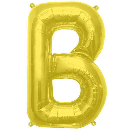 Jumbo Supershape Letter B Gold Foil Balloon