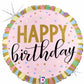 Happy Birthday Pastel Stripes 18" Foil Balloon
