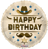 Happy Birthday Western Cowboy Birthday 18" Balloon