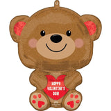 Happy Valentine's Day Cuddly Bear 20" Foil Balloon
