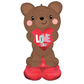 Airloonz 49" Love Bear Hearts Foil Air Balloon Valentine's Day Decor
