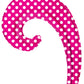 Hot Pink & Silver Polka Dots Kurly Wave Balloon