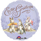 Easter Greetings Classic Vintage Bunnies Foil Ballon