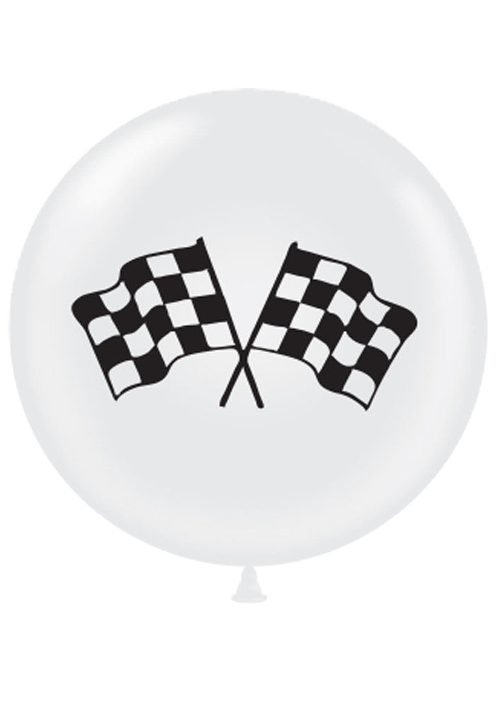 Checkered Flag Racing Jumbo Latex Balloon