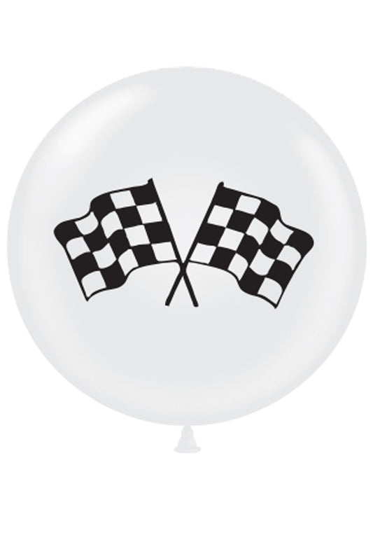 Checkered Flag Racing Jumbo Latex Balloon