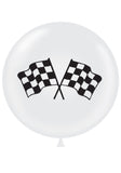 Checkered Flag Racing Jumbo Latex Balloon