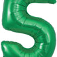 34" Green Number 5 Supershape Foil Mylar Balloon