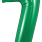 34" Green Number 7 Supershape Foil Mylar Balloon