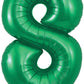 34" Green Number 8 Supershape Foil Mylar Balloon