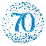 70th Sparkling Fizz Birthday Foil Balloon 18"