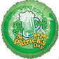 18" Round Green And Gold Happy St. Patrick's Beer Foil Balloon