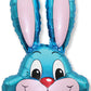 Huge Blue Rabbit Head Foil Balloon