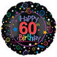 happy 60th happy birthday black balloon