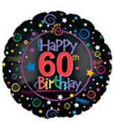 happy 60th happy birthday black balloon