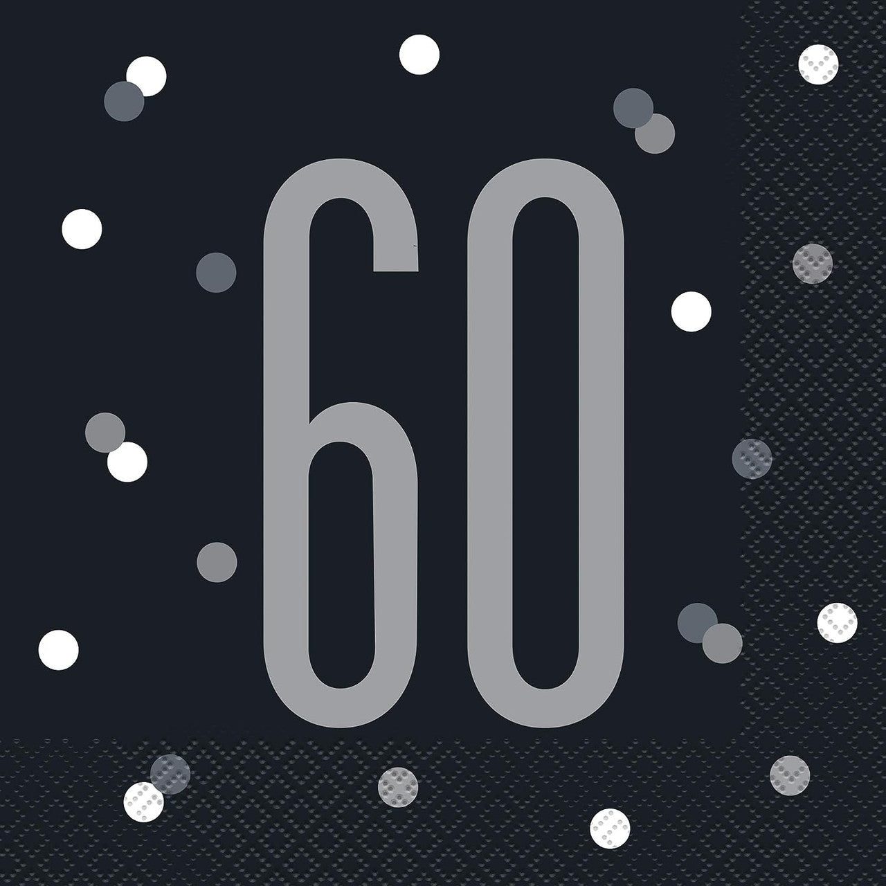 60 Black Party Luncheon Napkins 16 Pack