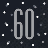 60 Black Party Luncheon Napkins 16 Pack