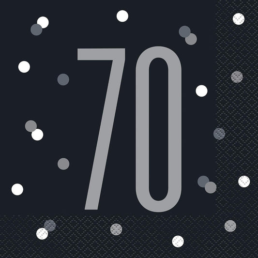 70 Black Party Luncheon Napkins 16 Pack