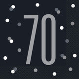 70 Black Party Luncheon Napkins 16 Pack