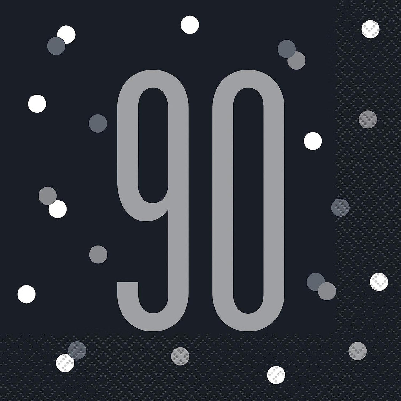 90 Black Party Luncheon Napkins 16 Pack