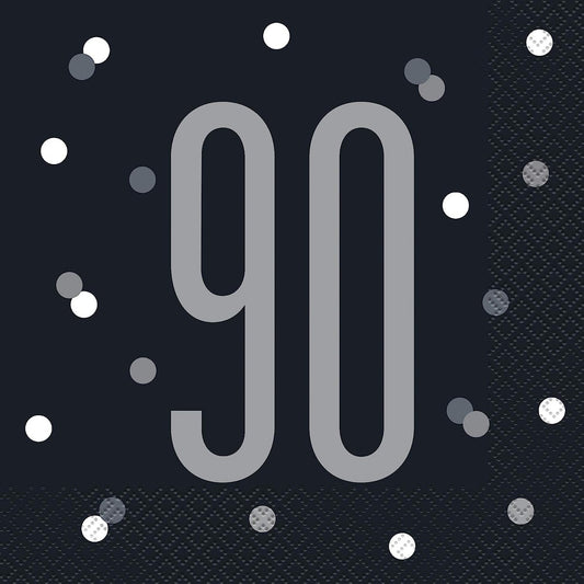 90 Black Party Luncheon Napkins 16 Pack