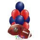 NFL Football Foil with Red and Blue Latex Balloon Bouquet