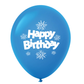 11" Happy Birthday Streamers Latex Balloons Blue 1/CT