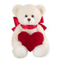 The Bearington Collection Holden Heart White Bear Valentines Stuffed Plush