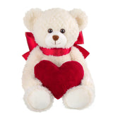 The Bearington Collection Holden Heart White Bear Valentines Stuffed Plush